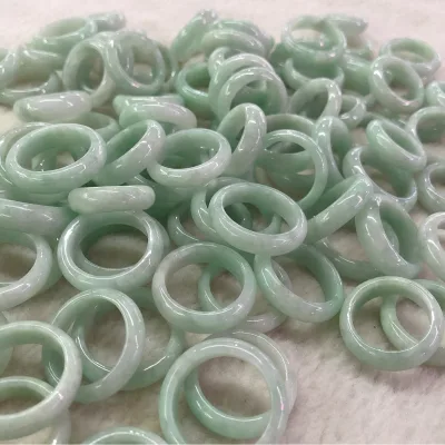GT Anillo De Jade Ring Natural Width Green Male Female Natural Jade Rings