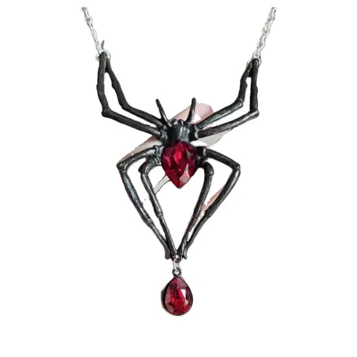 Vintage Punk Skull Head Spider Pendant Pirate-Style Necklace Ornament for Halloween Party Gifts Fashion Jewelry Category