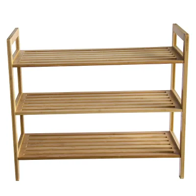 3-Tier Slimline Bamboo Space-saving Shoe Rack Organize