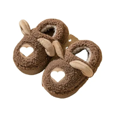 Baby Cotton House Shoes Children Cute and Soft slippers with Heels Large and Small Kids Home Shoes for Boys