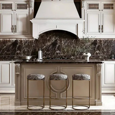 Factory Custom European-Style Luxury Household Oriented Strand Board White Kitchen Cabinets