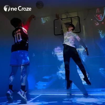 AR Indoor Holographic Basketball Sport Simulators Interactive Projection Auto Scoring Basketball Game Cyber Dunk Reality