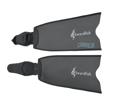 AquaGear New Carbon Fiber Scuba Adjustable Diving Fins-Black White Size L Adult Use