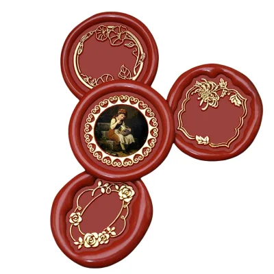 Flower Plant Border Sealing Wax Stamp Botanical Flower Picture Photo Mirror Frame for Wedding Envelope Invitation Gift Packaging