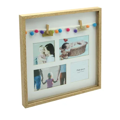 Cheap Custom Style Wooden Photo Frame Traditional Wooden Art Family Photo Frame With Clip