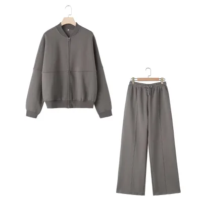 Wholesale Women's Outfits Casual Long Sleeve Hoodie and Pants 2 Piece Sets Custom Baggy Pants Clothing Long Sleeve Sportswear