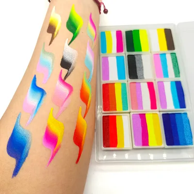 Hot Selling Glitters Stencils Kids Set Brush Pen Non Toxic Diy Drawing Face Color Make up Glitter Eyeshadow