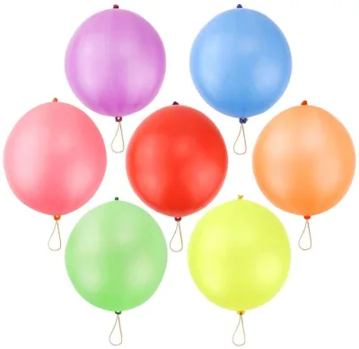 18-inch 8g Thickened Party Decoration Punching Balloon, Rubber Band Handle Bouncing Balloon Toy Balloon