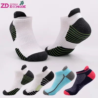 Custom Winter Men Plain White Bamboo Cotton Low Cut Ankle Towel Bottom Anti Blister Tennis Running Sports Socks