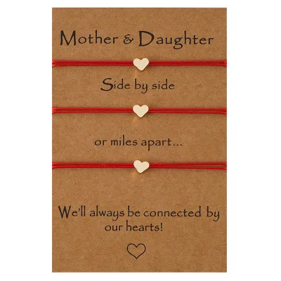 Mother Grandmother Mothers Day Gift Set of 3 Generations Jewelry Heart Bracelet Grandma Mother Daughter Gift Birthday Gift