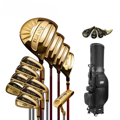 Beginner Titanium Alloy Golf Club Set for Left-Handed Players (12 Clubs, Graphite Steel Shafts, Rubber Grips)