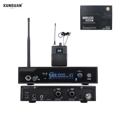 XUNGUAN ST-102 Professional Studio Monitor 1-CH 560-590MHz/640-664.75Mhz IEM Headset Wireless Microphone System