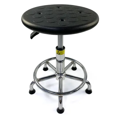 China ESD PU Leather Lab Chair With Armrest and Foot Ring for High Workbench