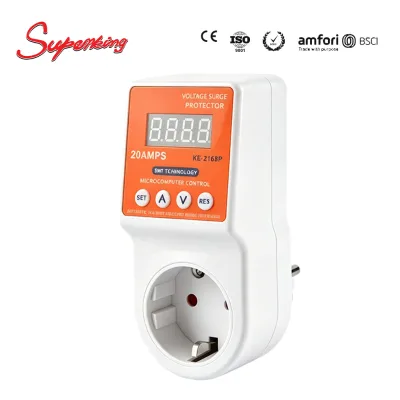 KE 2166D Digital Display European Style Voltage Protector Single Phase 220V Overvoltage Protection Surge Protector Plug