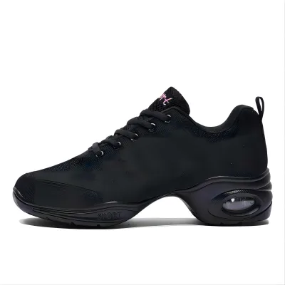 Wholesale Square Dance Sneakers Shoes for Adult Women Soft Sole Modern Dance Street Black Mesh Leisure Sports Jazz Dance Shoes