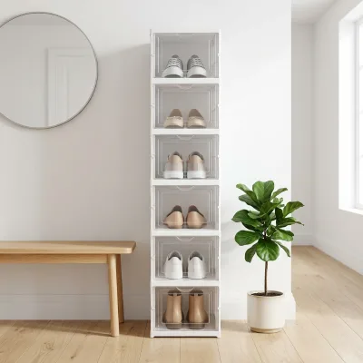 Shoe Rack Shoe Storage Cabinet Foldable Shoe Organizer Stackable Shoe Box Collapsible Multilayer Space Saving