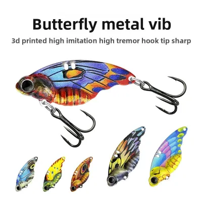 Cross-border Long-Cast Metal Crankbait Lifelike Butterfly VIB Lure 3D-Painted 7~20gThin-Back Vibrating Artificial Hard Bait