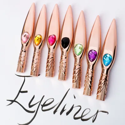 Private Label Makeup Thin Smooth Eye Liner Professionnel Bling Rhinestone Eyeliner Glue Pen Liquid Adhesive With Color