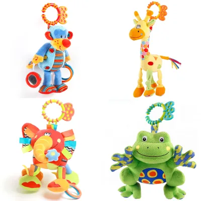 BSCI/SEDEX Soft Plush Crib Hanging Toy with Rattle for Babies 0-24 Months Develops Intelligence Customizable Color & Design