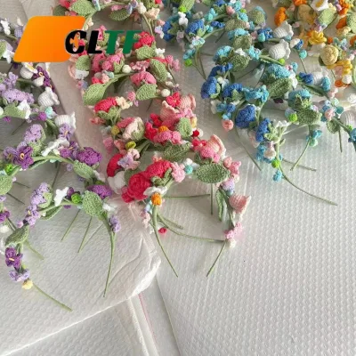 Handmade Knitting Yarn Floral Elastic Party Photography Decor Ornaments for Girls Knitted Garland Crochet Hair Hoops Hairband