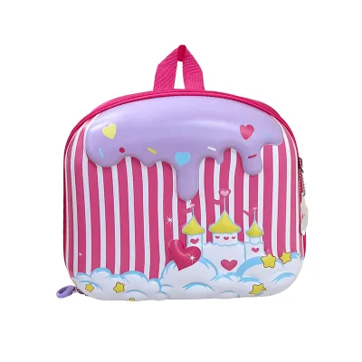 Fashionable New Kindergarten School Backpack for Boys Girls Casual Kids' Rocket Eggshell Design Ice Cream Bag