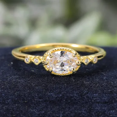 OL0899 Oval Shape 5x7mm 5A CZ Abiding Fine Custom 9K 10K 14K 18K Solid Gold Purity Jewelry Wedding Women Latest Gold Ring Prices