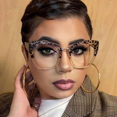 Crystal Cat Eye Prescription Optical Glasses Transparent Clear Myopia Eyeglasses Frame Women Spectacle Frame Cat Eye Glasses
