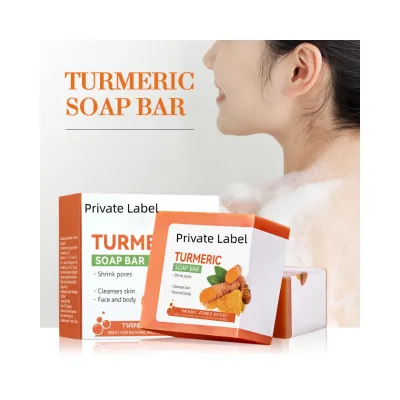 Herbal Soap Customized Logo Turmeric Face Soap Handmade Turmeric Face Soap Bar 100g