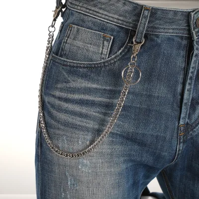 Hip Hop High Quality Stainless Steel Cuban Link Chain Jeans Chain Factory Wholesale Body Jeans Jewelry Women and Men's Accessory
