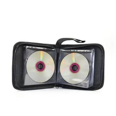 High Quality Custom Black Square CD/DVD Storage Case Cover Large Capacity Portable Zipper EVA Film Album Fashion Accessory