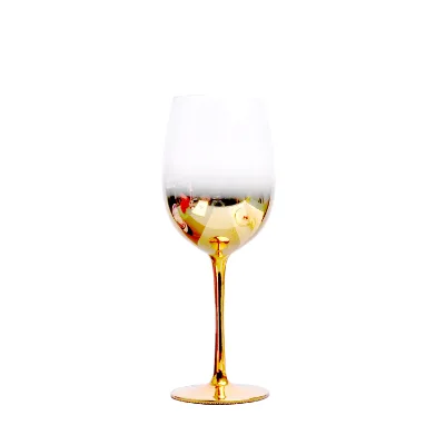 Wholesale Manufacture Electroplating Glass Wine Glass With Gold Bottom Various Attractive Price Custom Goblet Wine Glass Party