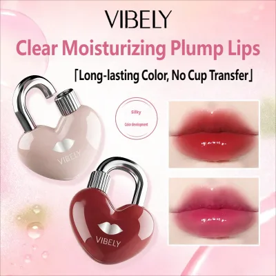 Cute Mini Heart Lock Shape Waterproof Nourish Moisturizing Lip Glaze Mirror Moisturizing Long-Lasting Makeup Lip Gloss