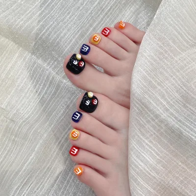 Direct Factory Handmade Toe False Nails French Style Press on Nail Acrylic Nails for Toe