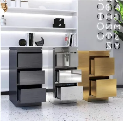 New Arrival Wholesale Luxury Golden Stainless Steel Salon Beauty Cart Rolling Trolley With 4 Wheels