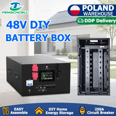 EU Warehouse DDP Stacking 48V Diy Battery Kit Box Without BMS 250A Circuit Breaker for Assembling Solar Storage Batteries
