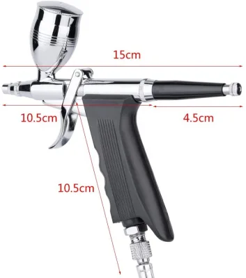 BT-166AK Double Action Spray Gun Set - Suitable for Body Painting, Tattoo, Cake Decoration with Air Hose and Compressor