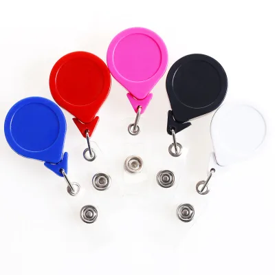 Wholesale Durable Plastic Stainless Steel Retractable Badge Reel 600mm Expansion Design for Hospital Nurse Use Office/School