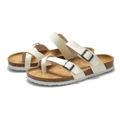 Autumn/summer Series Trendy Sandals Women's Flat Slippers Wooden Platform Buckle Pine Beach Shoes Designer Sandals