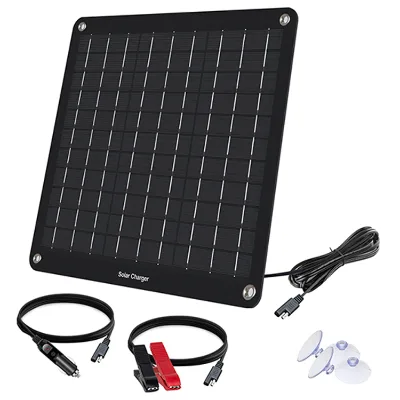 Factory Price 10W Solar Car Battery Charger Maintainer 18V Waterproof Portable Solar Trickle Charger for Car Truck Boat