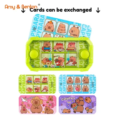 Rings Handheld Water Game Exchange Capybara Theme Card Gift for Kids Fun Travel Games