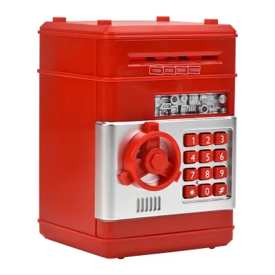Kids Cartoon Password Piggy Bank ATM Toy Music Safe Automatic Coin Rolling Savings Bank Deposit Money Box