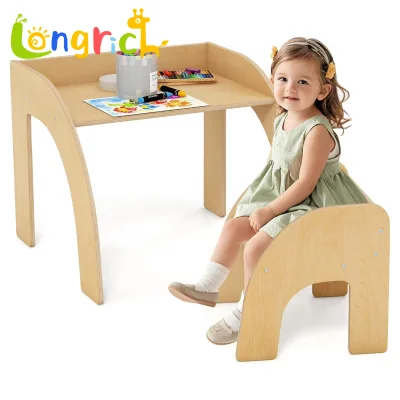 Creative Multifunctional Children Table and Chairs Set Convertible Step Stool for Bedroom Playroom Daycare