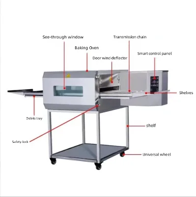 Factory Direct Sales 12/15/18 Inch Commercial Automatic Chain Type Gas Electric Conveyor Pizza Oven High Quality
