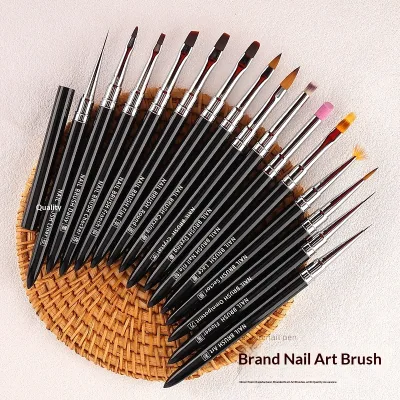 Metal-Stem Acrylic Handle Nail Art Pen Set-15-Piece Kit Color-Painting Pens Daisy-Style Tips Flower-Drawing Brushes Gel-Curing
