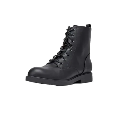 For Essentials Girls Calf High Boots with Zip Synthetic Rubber Outsole Black Faux Leather 4 UK