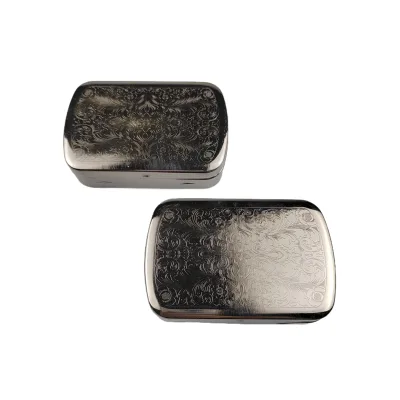 Portable Metal Cigarette case Engraved Pattern Flip Lid Open Storage Box Travel Cigarette case