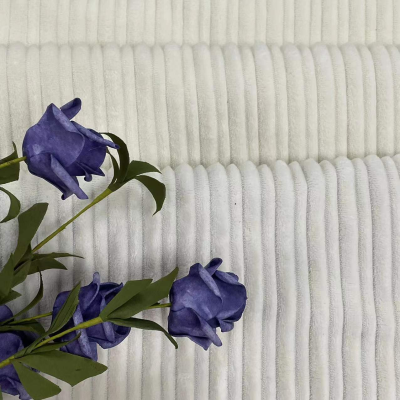 Pure Color Corduroy 100% Polyester Soft and Comfortable White Corduroy Fabric