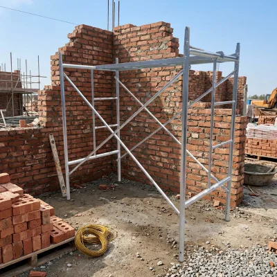 Industrial Hot Dip Galvanized Q235 Steel H Frame Mobile Scaffolding Tower with Walk Through Ladder Platform for Construction