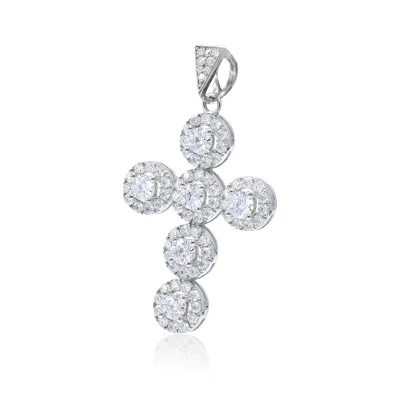 Fine Jewelry 925 Sterling Silver D Color  Moissanite Diamond Pendant Cross Pendant for Engagement Anniversary Party Wedding
