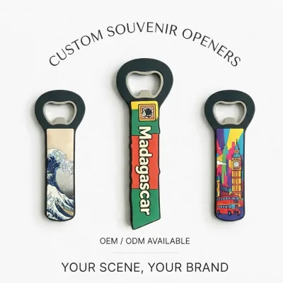 New Arrival Custom Madagascar Krakow Poland PVC Soft Rubber Bottle Opener Fridge Magnet